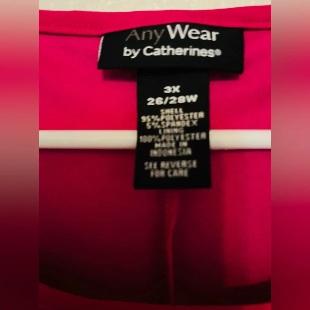 Any Wear by Catherines size 3X or 26/28 hot pink lace cold shoulder blouse - Picture 2 of 4